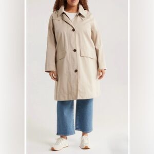 BARBOUR Hebrides Longline Waterproof Jacket w/ Removable Hood in Light Sand 1X